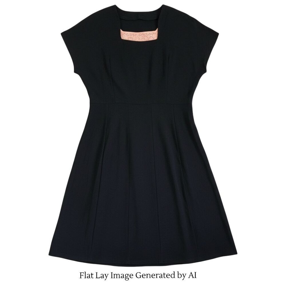 Vintage 1930s–40s Black Handmade Dress | Rayon | Midi Length - Picture 8 of 15